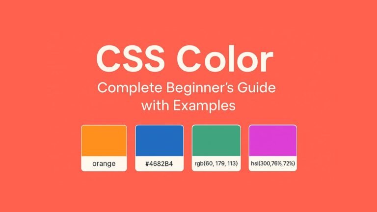 CSS Color: Complete Beginner’s Guide with Examples