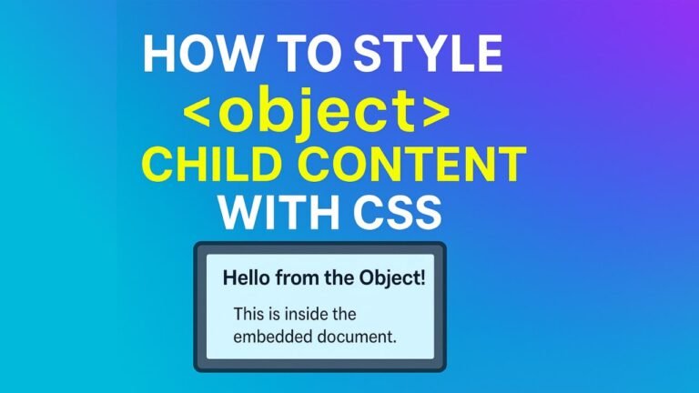 How to apply CSS Style to an <Object> child